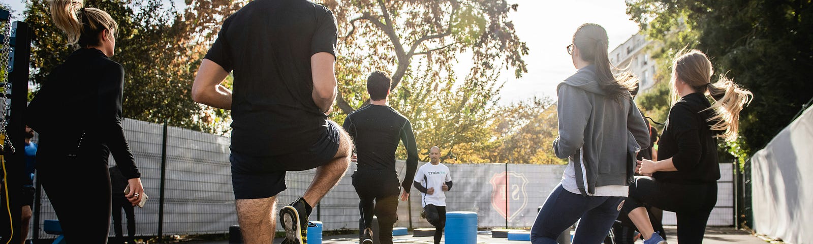 A group of people working out