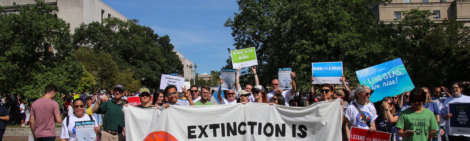  Climate Strike DC - Defenders with Extinction is Forever Banner 