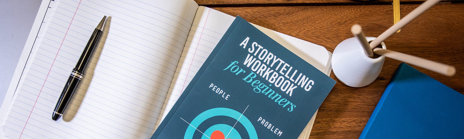 Book cover says” “A Storytelling Workbook”