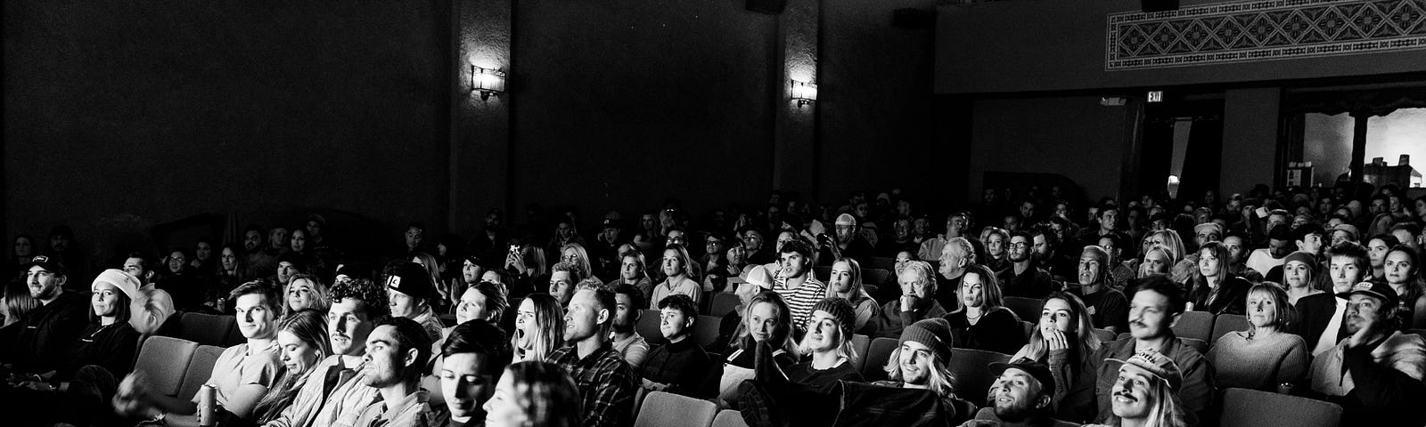 An audience in a movie theater