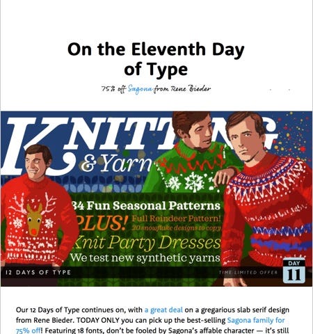 MyFonts newsletter