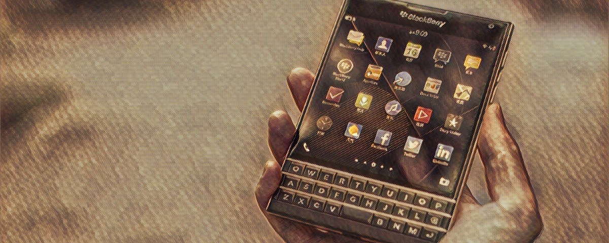 The BlackBerry Passport, a device following the release of BlackBerry’s Storm