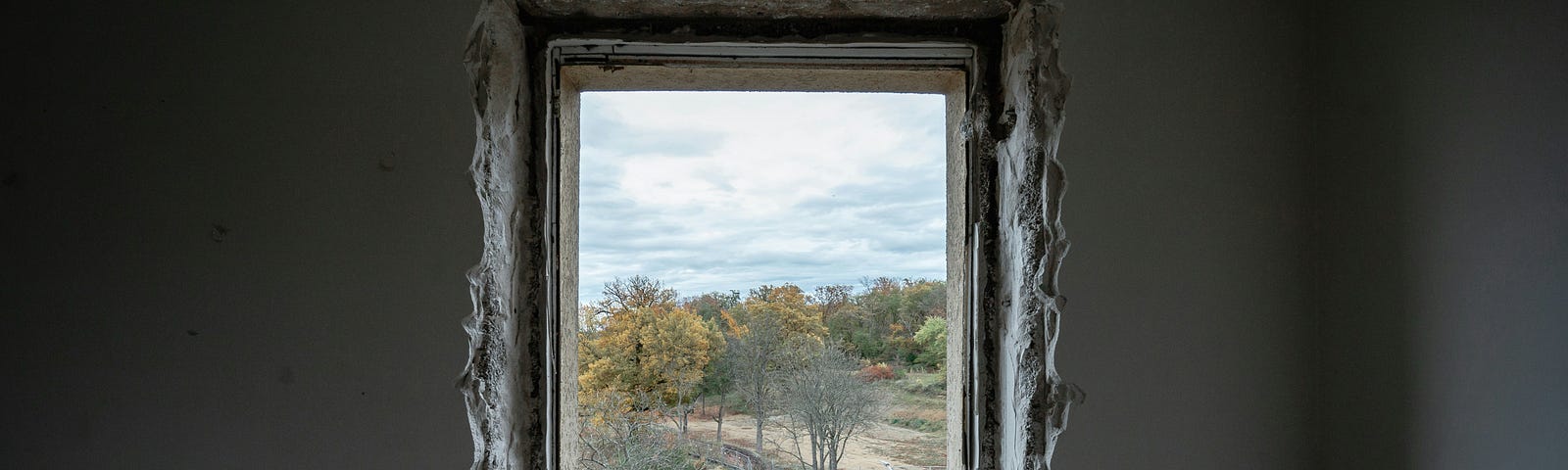 View out a window.