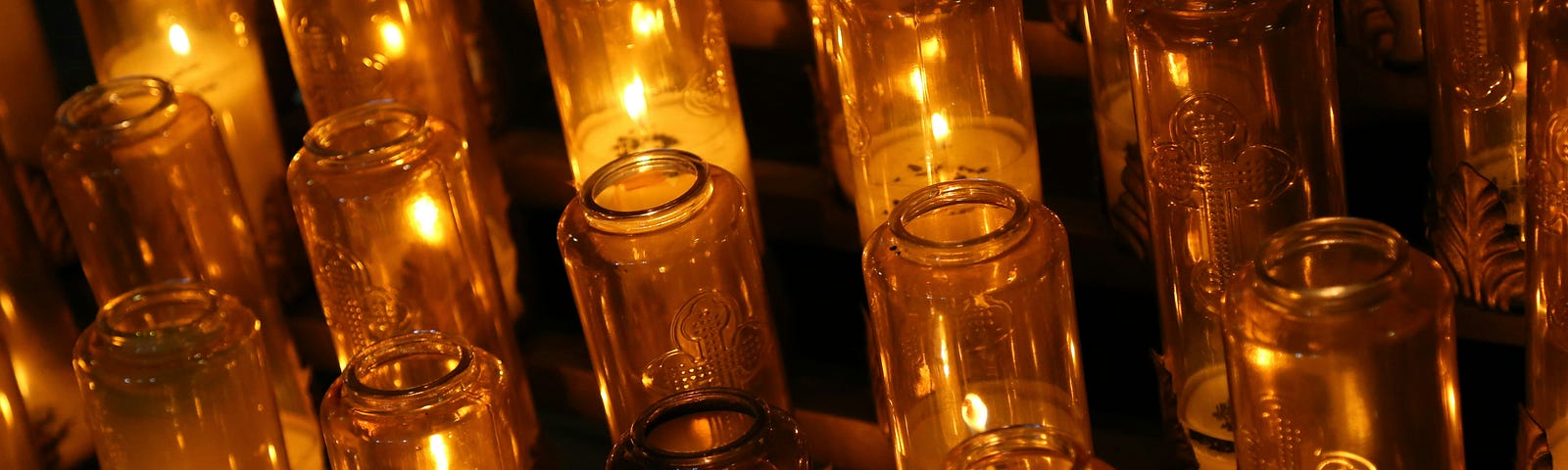 rows of candles