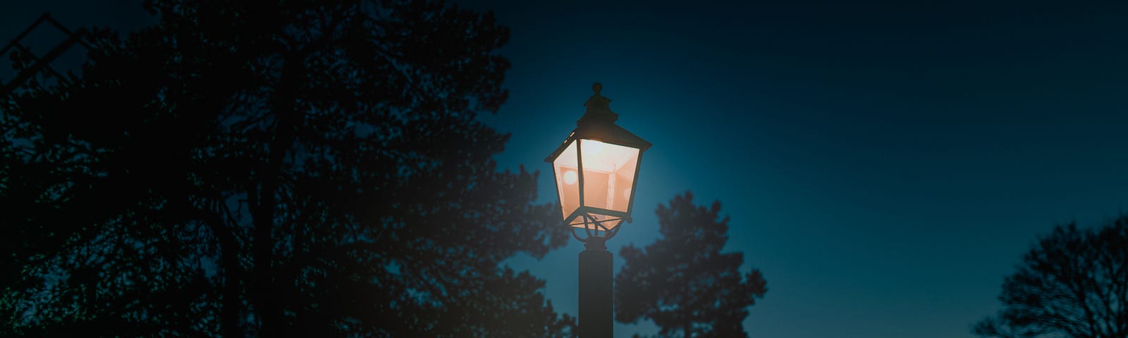 Lamp in the street by night