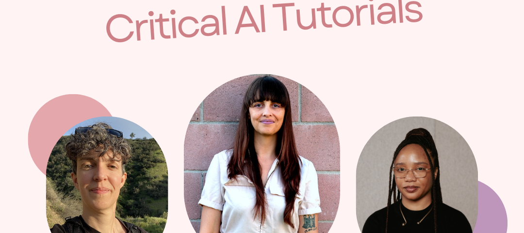 A light pink flier that reads ‘Create p5.js Critical AI Tutorials’ as its title. The flier features Emily Martinez as Mentor, Sarah Ciston as p5.js Technical Writer, and Minna Atairu as the Advisor from left to right. The footer reads, ‘p5.js 2024 Google Season of Docs’ at the bottom.