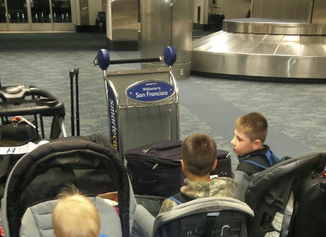 children in the airport