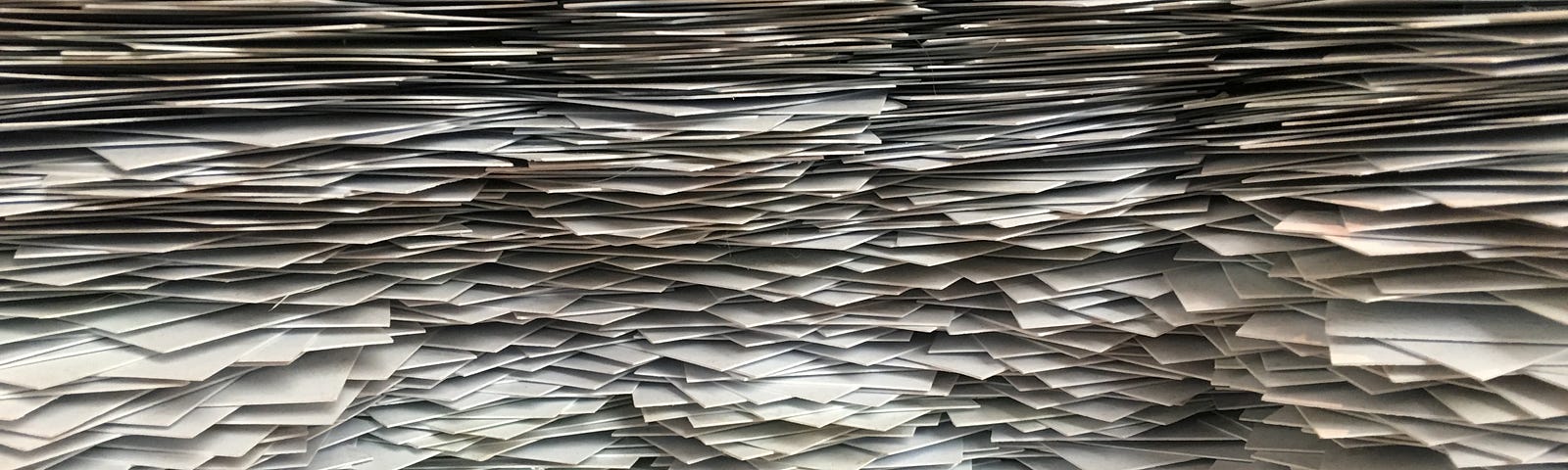 stacks of paper taking up the entire screen.