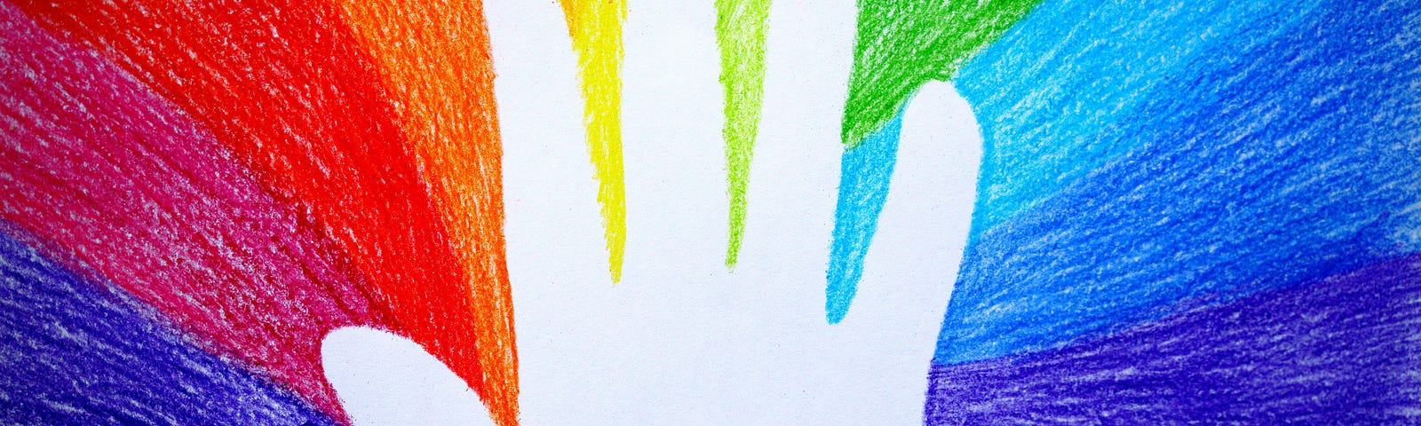 Photo of a radiant color wheel with a hand waving in the middle.