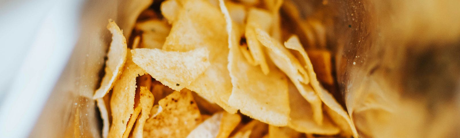 A top down photo into a bag of crisps (that’s chips for Americans)