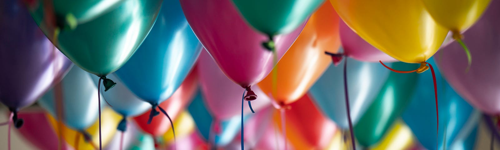 many colorful balloons