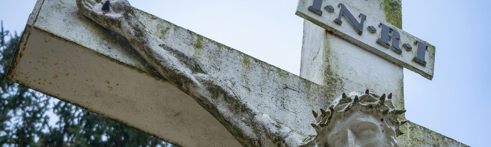 sculpture of Jesus on the cross