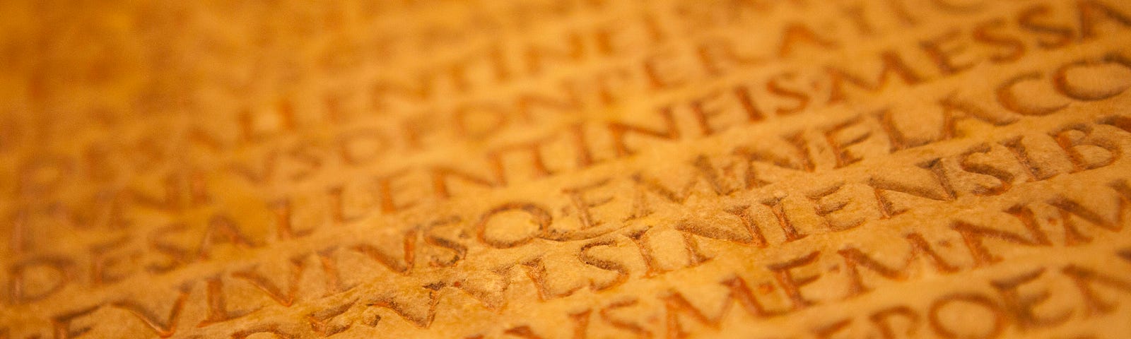 A photo of an ancient golden script