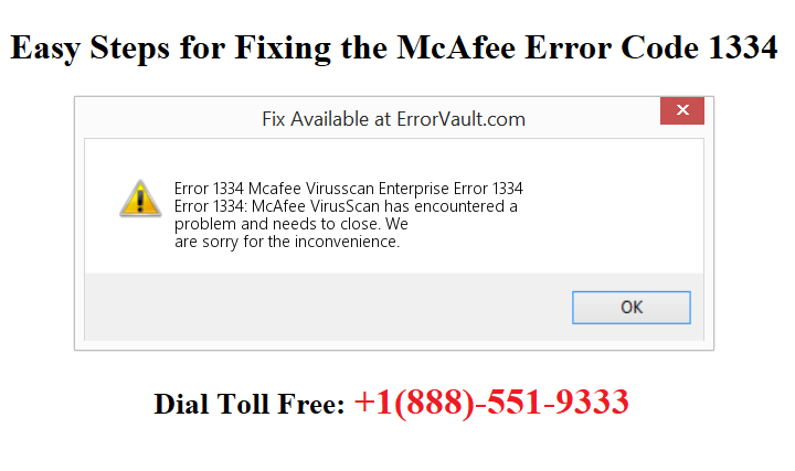 Easy Steps for Fixing the McAfee Error Code 1334 