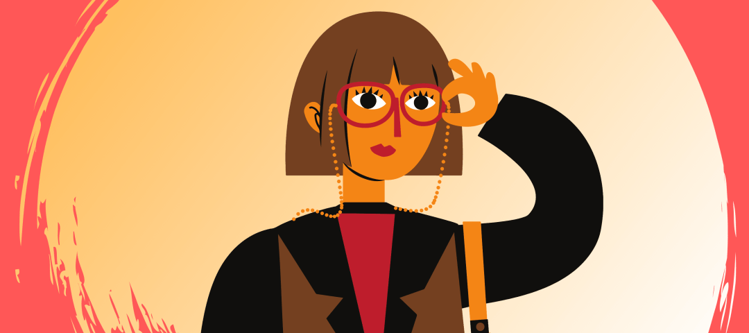 Illustration of a woman with glasses