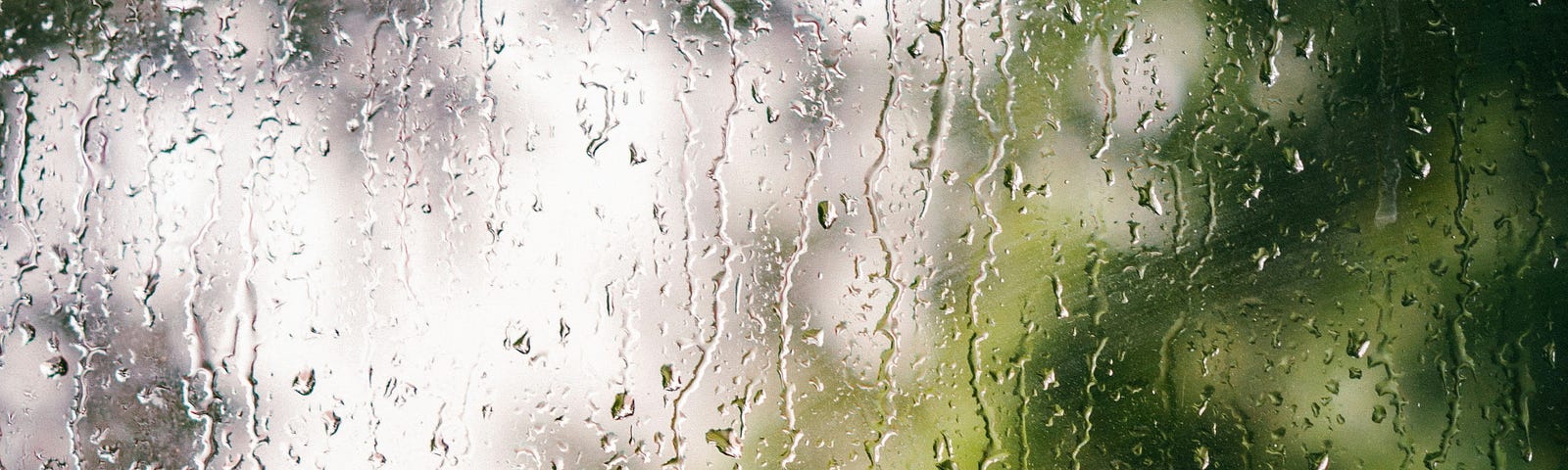 Rain running down a window.