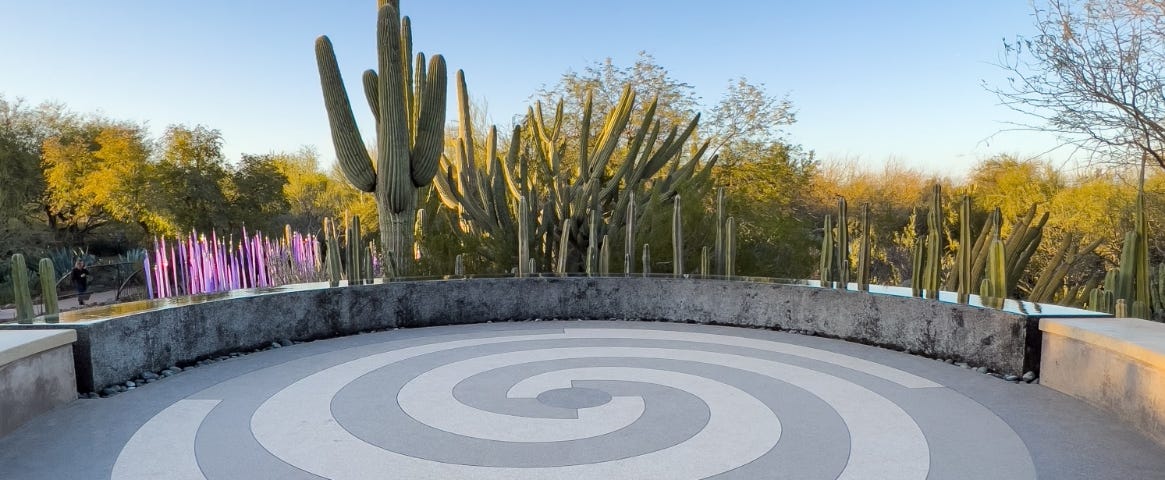 Desert Botanical Garden Labyrinth with Chihuly Exhibit