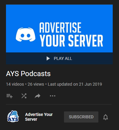 AYS Podcasts YouTube playlist.