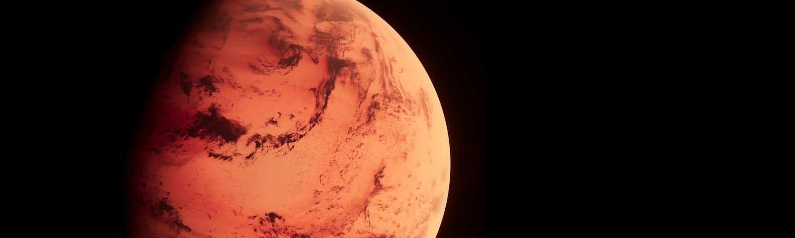 A photo of the planet Mars.