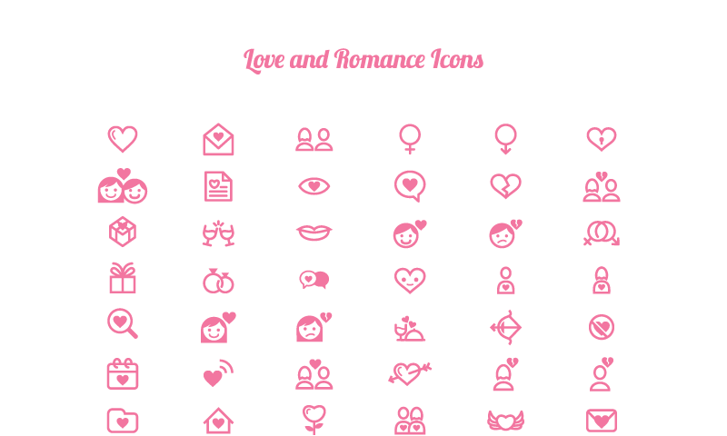 Love and Romance Icons by Bevouliin