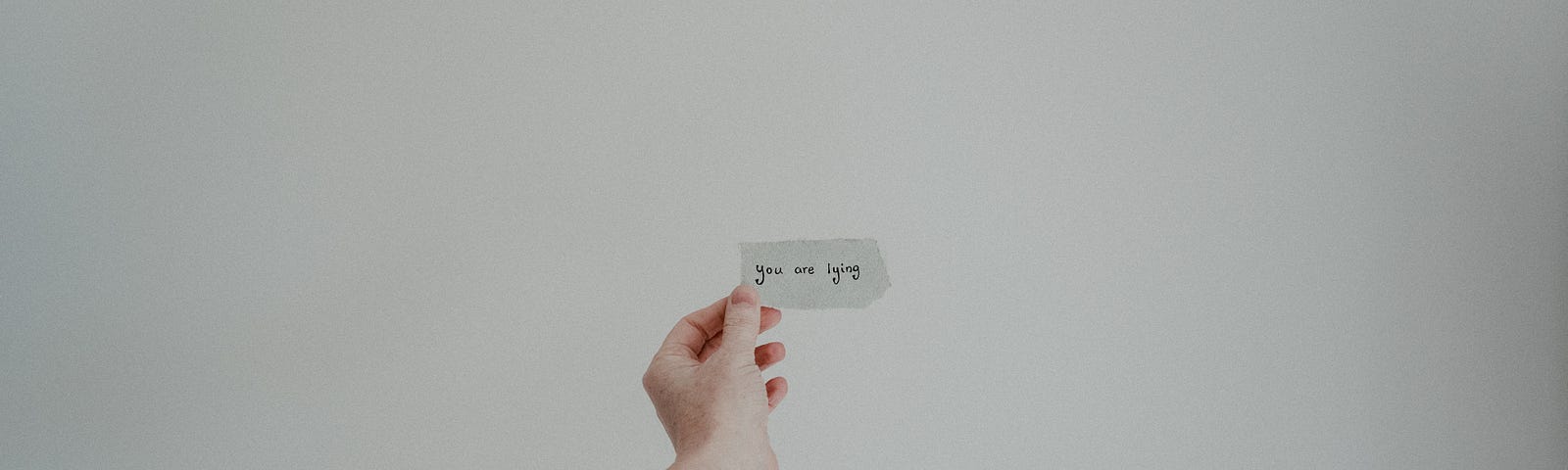 A brave woman holding up a piece of paper that says you are lying.