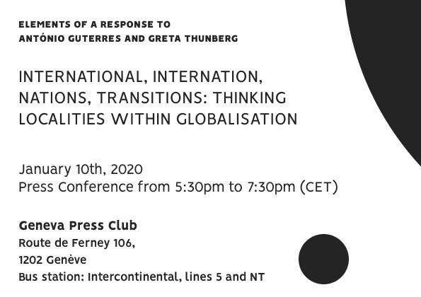 Réponse à Antonio GUTERRES et Greta Thunberg, internation Genève 2020