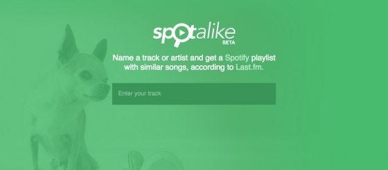 Spotalike: genera listas de música en Spotify en base a una canción