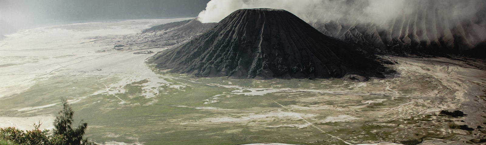 A landscape with a volcano