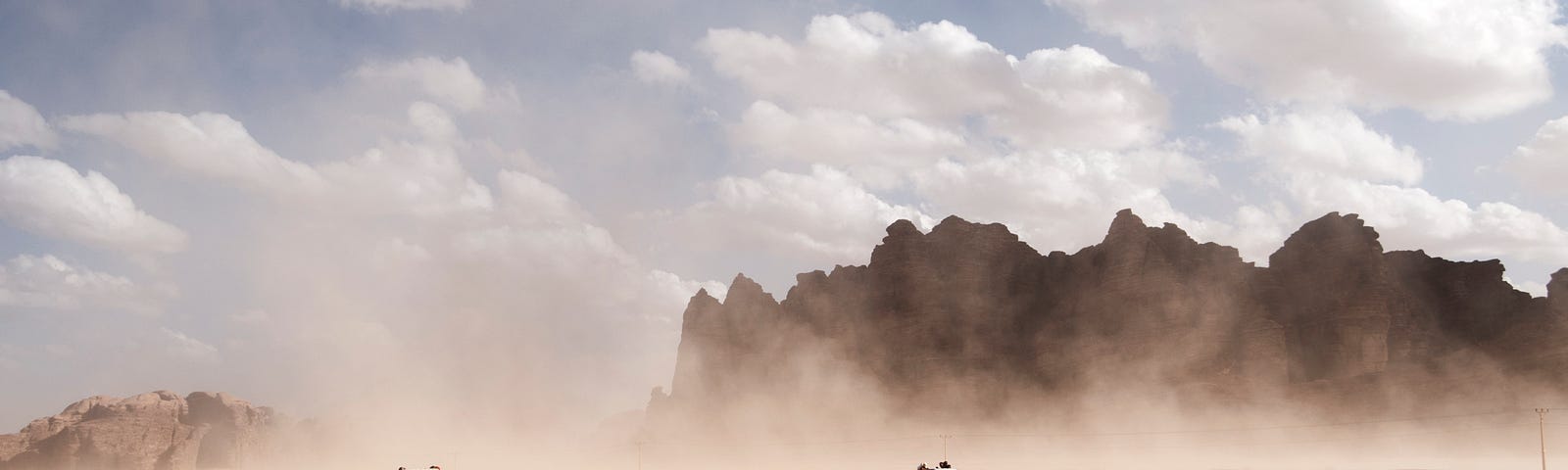 Vehicles in a desert