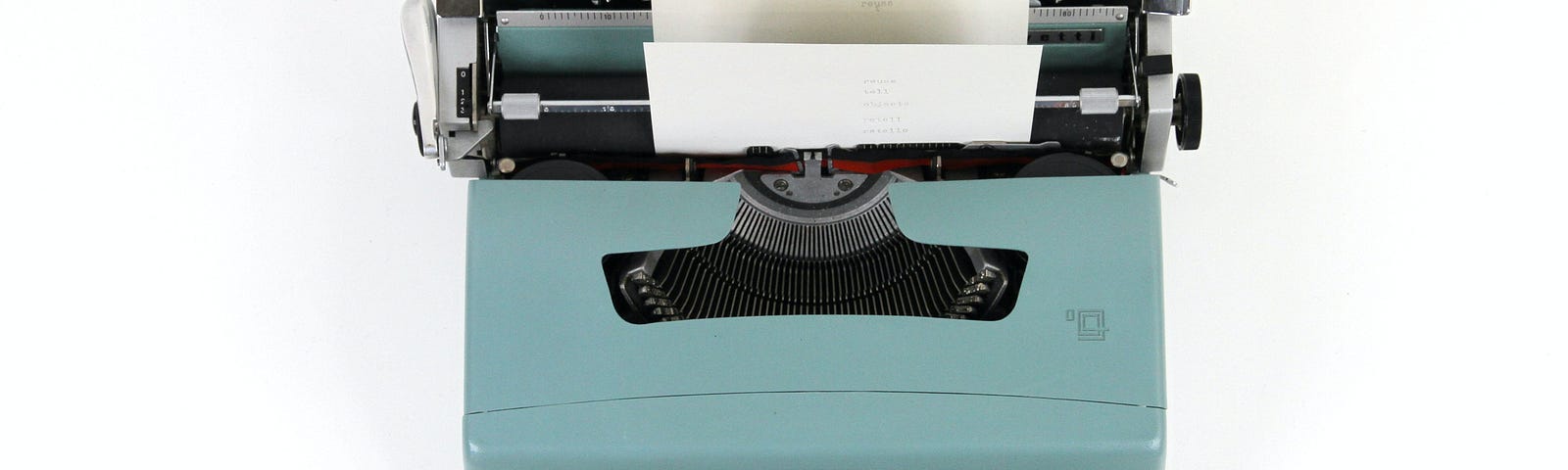 old school blue typewriter