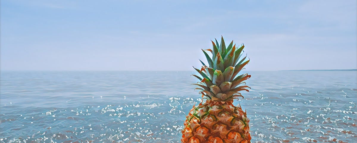 A Pineapple by the ocea