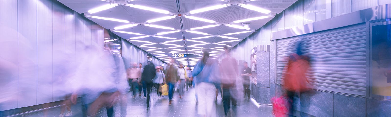 People at the Fulton Street Subway Station in New York