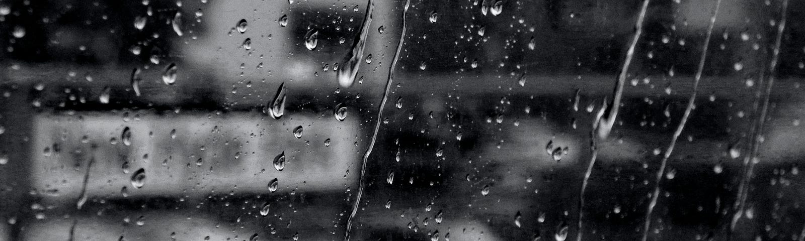 raindrops on a windowpane.