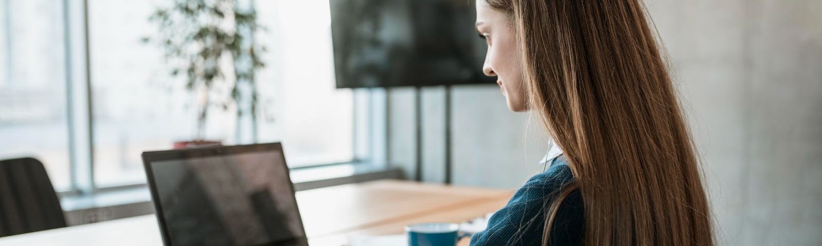 girl working on computer