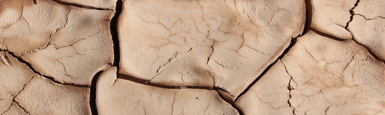 dry mud-crusted riverbed