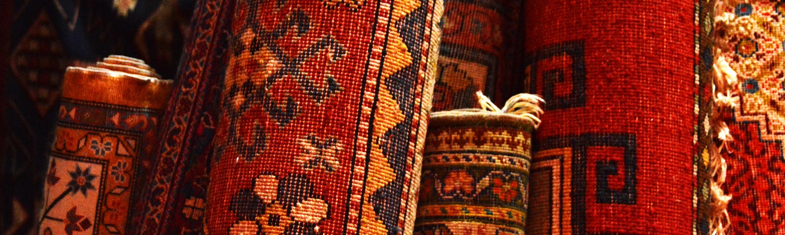 close up of persian rugs