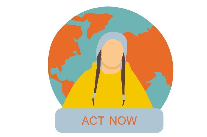 Illustration of climate activist, Greta Thunberg