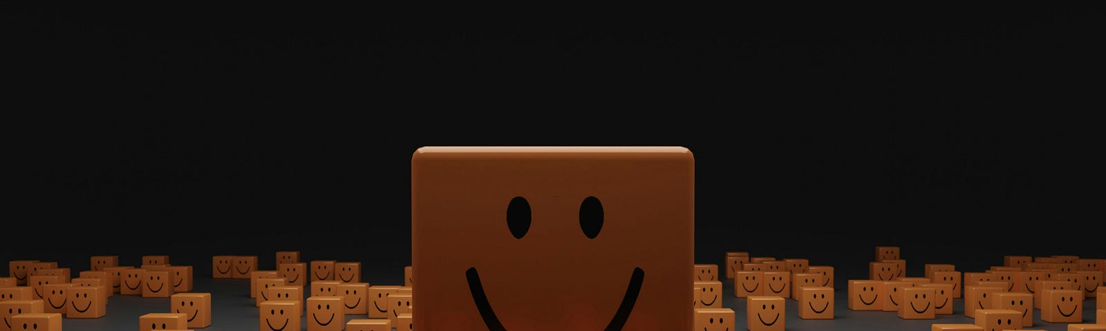 Image of cubes with smiley faces