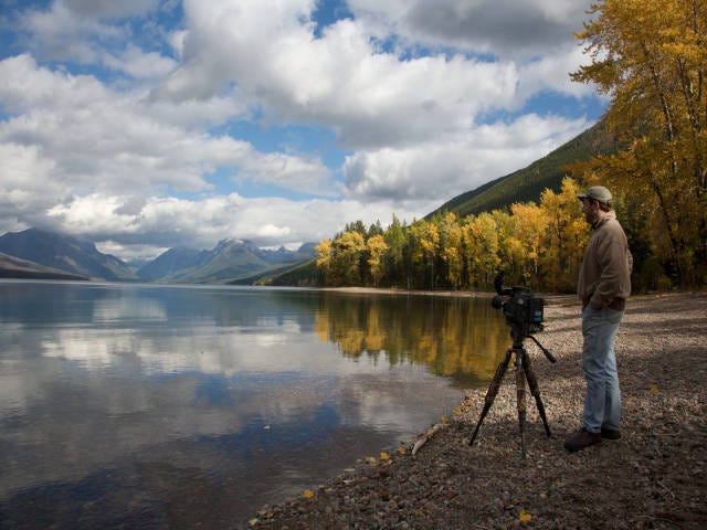 Doug Canfield films a time-lapse at Glacier National Park in Montana.