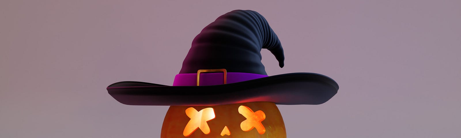 A jack o lantern with a witch’s hat