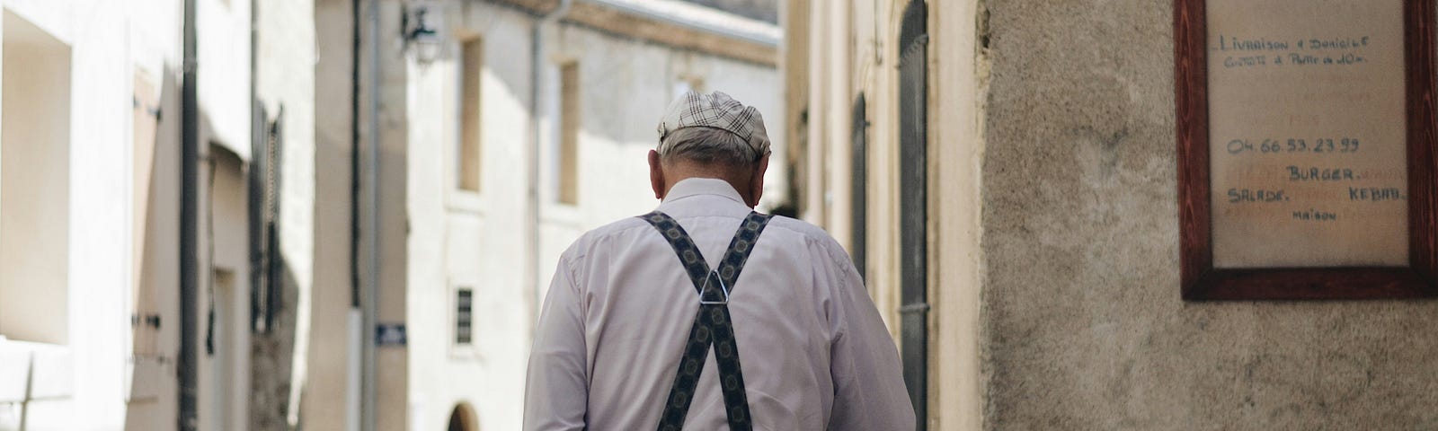 older man walking