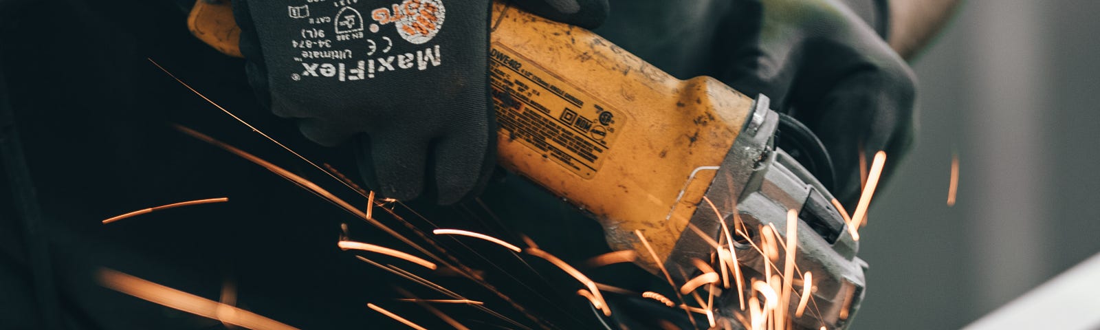 construction tool making sparks