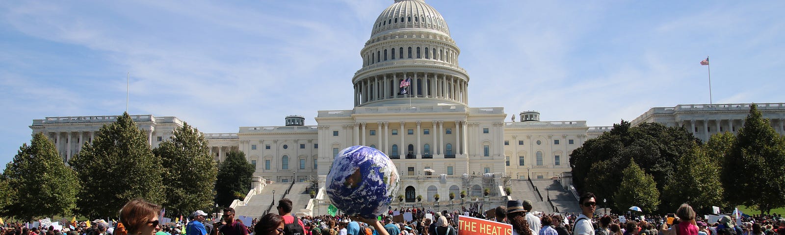 Climate strike DC Kid with Earth and Sign