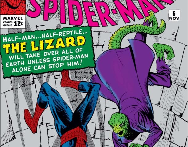 The Amazing Spider-Man #6 Peter Parker Lizard Dr. Curtis Connors Stan Lee Steve Ditko Marvel Comics