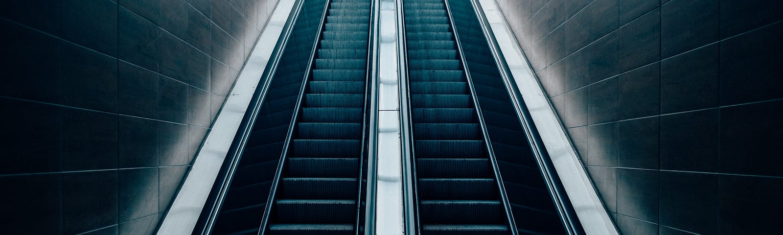Escalator — looking up from the bottom.