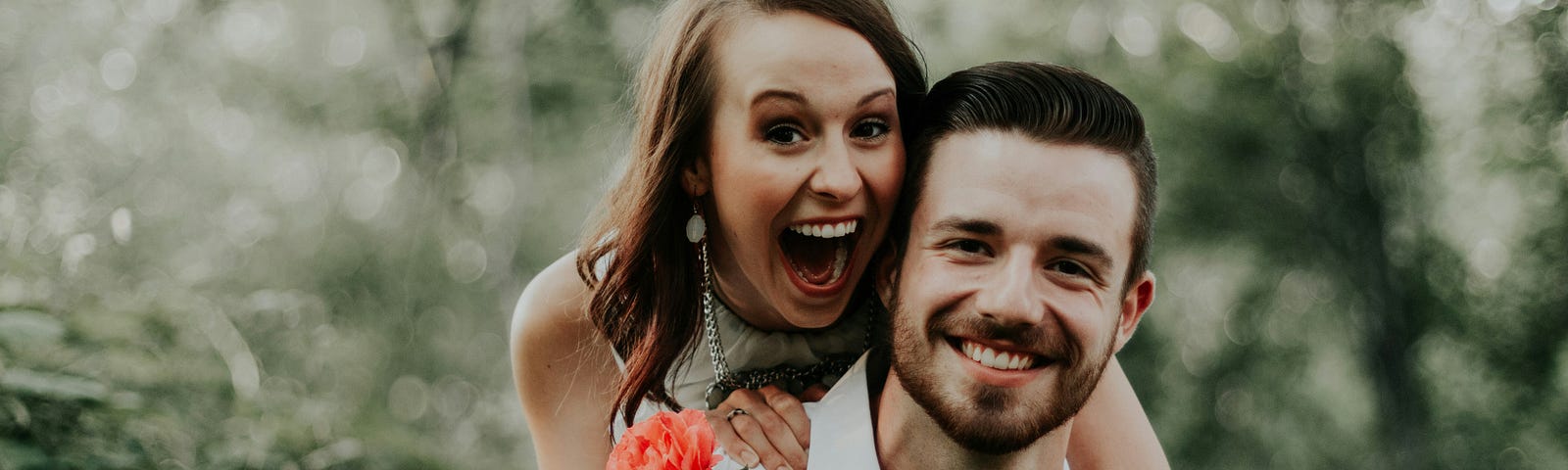 A happy looking man and woman