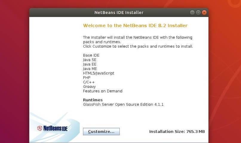 Install NetBeans IDE on Ubuntu 18.04 - NetBeans Installer