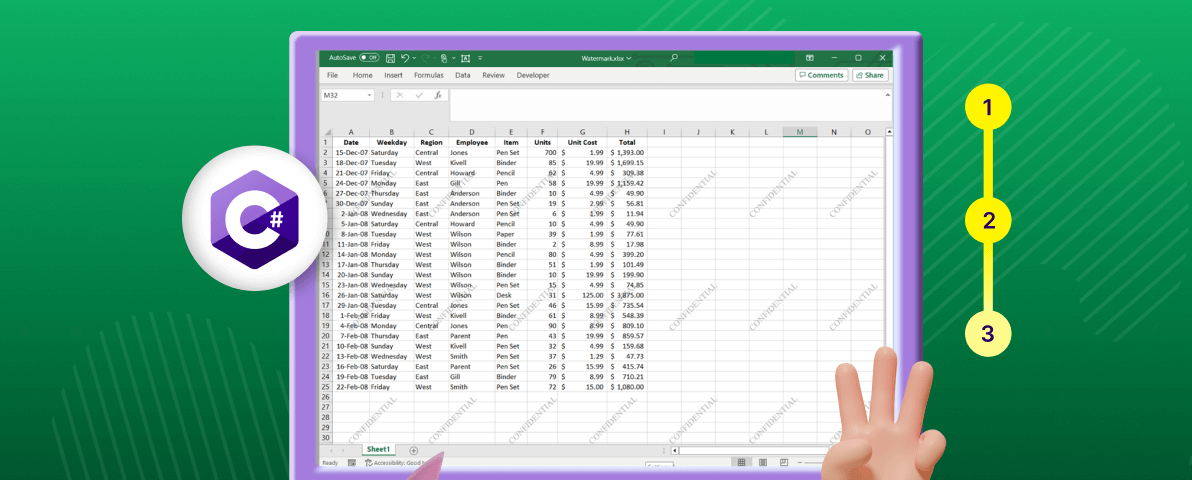 3 Easy Steps to Add Watermarks to Your Excel Document Using C#