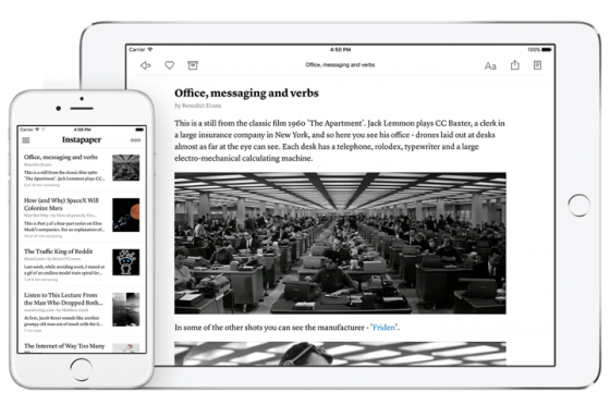 Instapaper ofrece de forma gratuita todas sus funciones Premium
