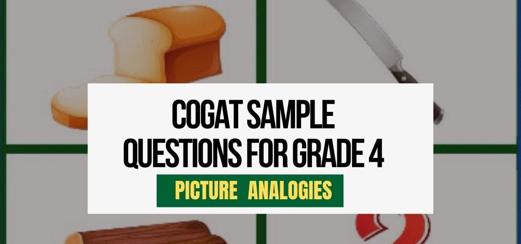 CogAT practice test for grade 4 — picture analogies